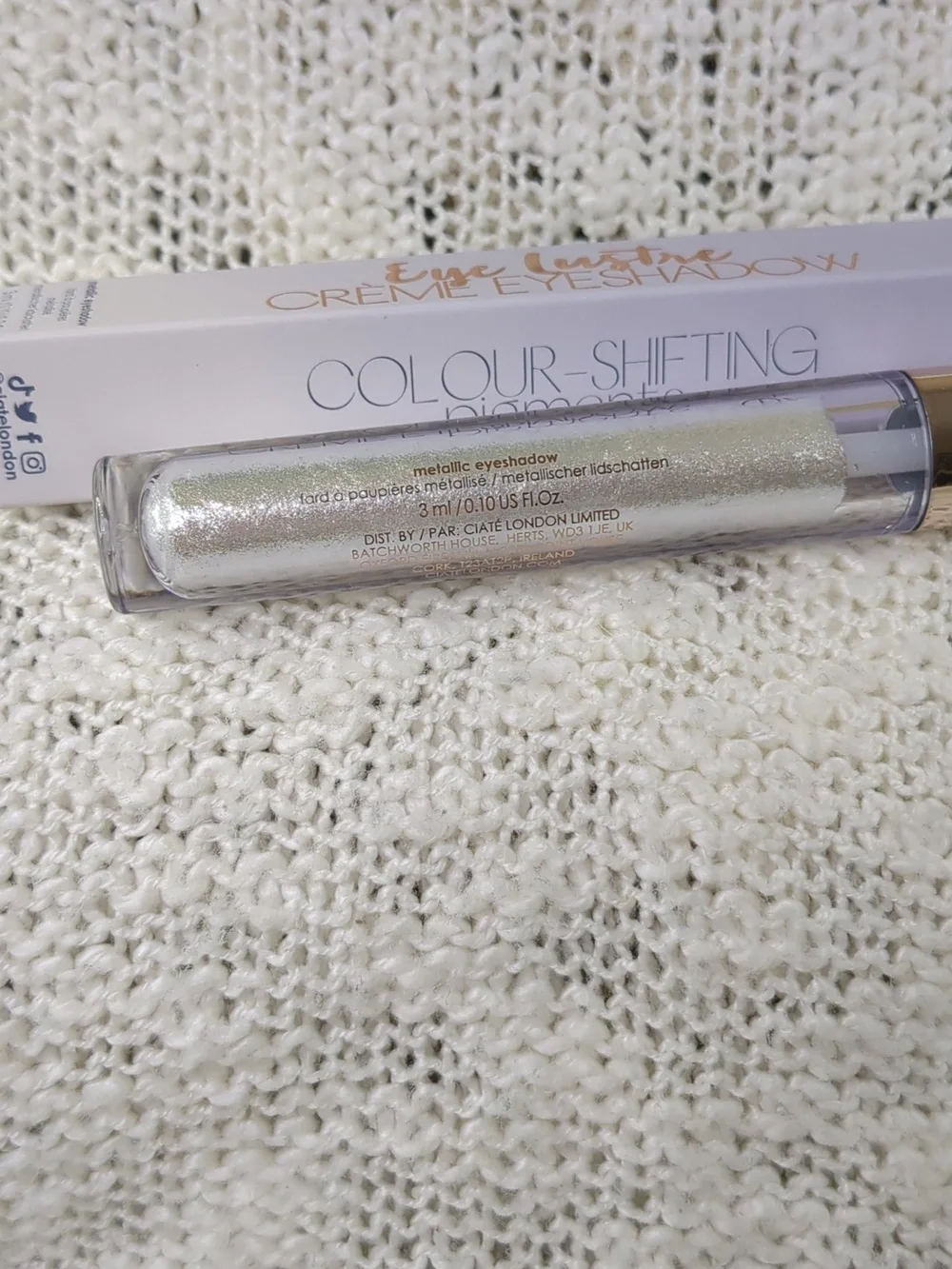 Ciaté London Lustre Crème Eyeshadow in Ice, 3ml/0.10oz